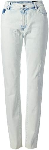 Emporio Armani Women's Wide Leg Cropped Comfort Mid Rise Denim