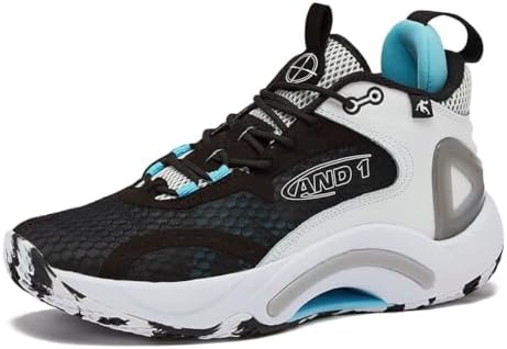 AND1 Scope Basketball Shoes for Women and Men, Mid Top Indoor or Outdoor Basketball Sneakers, Size 6 to 17.5 Women and 4.5 to 16 Men - Pink, Red, or White