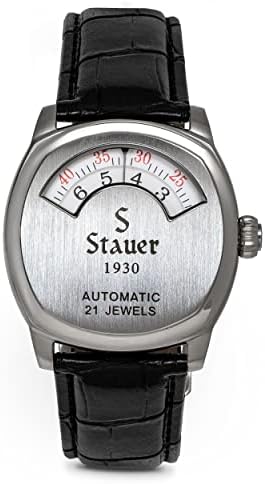 Stauer 1930 Dashtronic Watch – Cotswold Genuine Mens Watches Leather Band w/Stainless Steel Case – Automated Movement & 3-ATM Water Resistant Watch