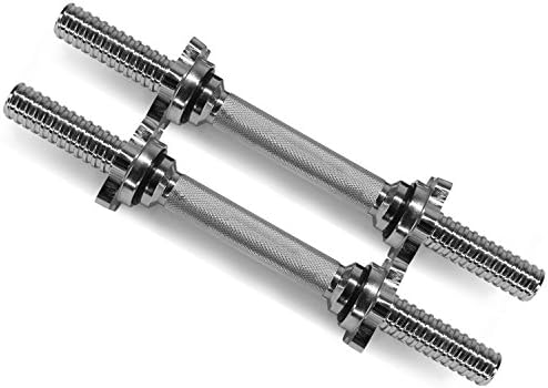 Yes4All Pair of Threaded Dumbbell Handles 14 Inch, Fit 1” Plates, Weightlifting Accessories, Bar Connector - Multiple Options