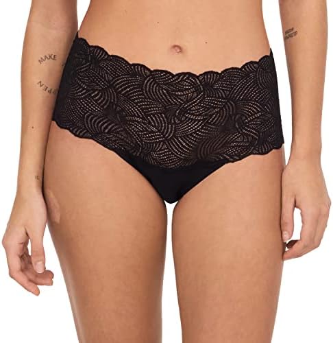 Chantelle Women's SoftStretch High Waist Brief w/Lace, Black, One Size