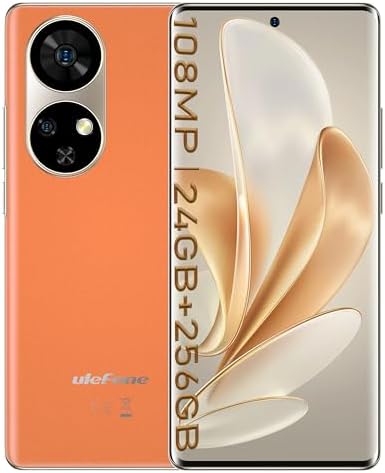 Ulefone Note 17 Pro Unlocked Cell Phone, 108MP Camera, 24+256GB, 120Hz 6.78” AMOLED Display, in-Display Fingerprint, 5050mAh, Android 13, Face Unlock/GPS/OTG/NFC Smartphone Unlocked (Orange)
