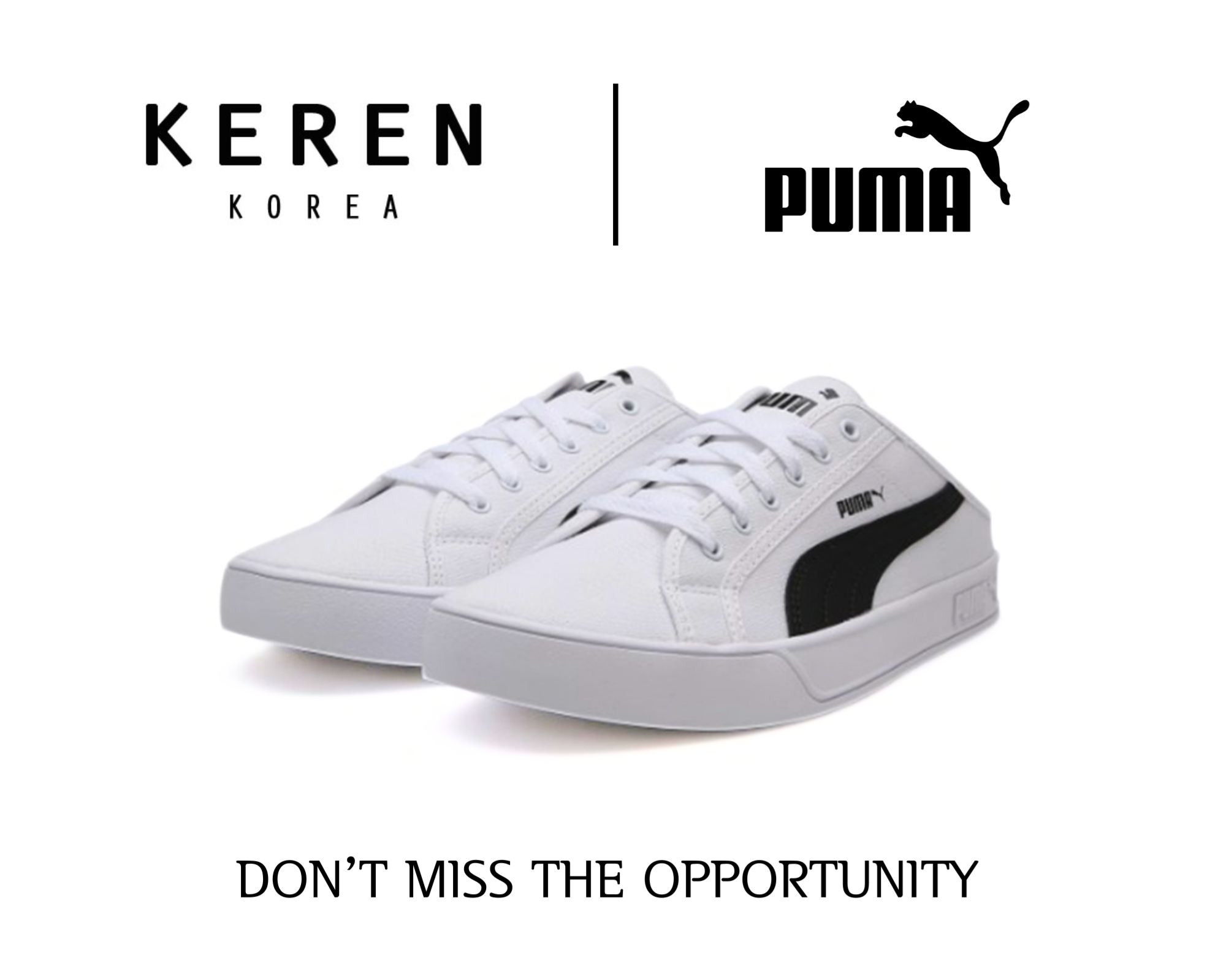 [by KERENKOREA] Puma 100% Authentic Smash Vulc Mule Sneakers 30968001 for Women's and Men's Shoes