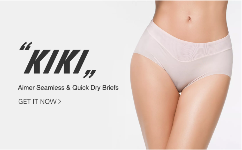 Aimer Women's Mid-rise Briefs Seamless Elastic Panties Quick Dry Panties Sports Underwear for Women AM22100