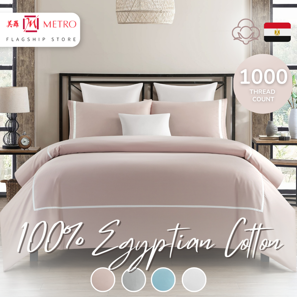 King Koil Luxe Collection 1000TC 100% Egyptian Cotton Bed Set | Available in Super Single, Queen & King