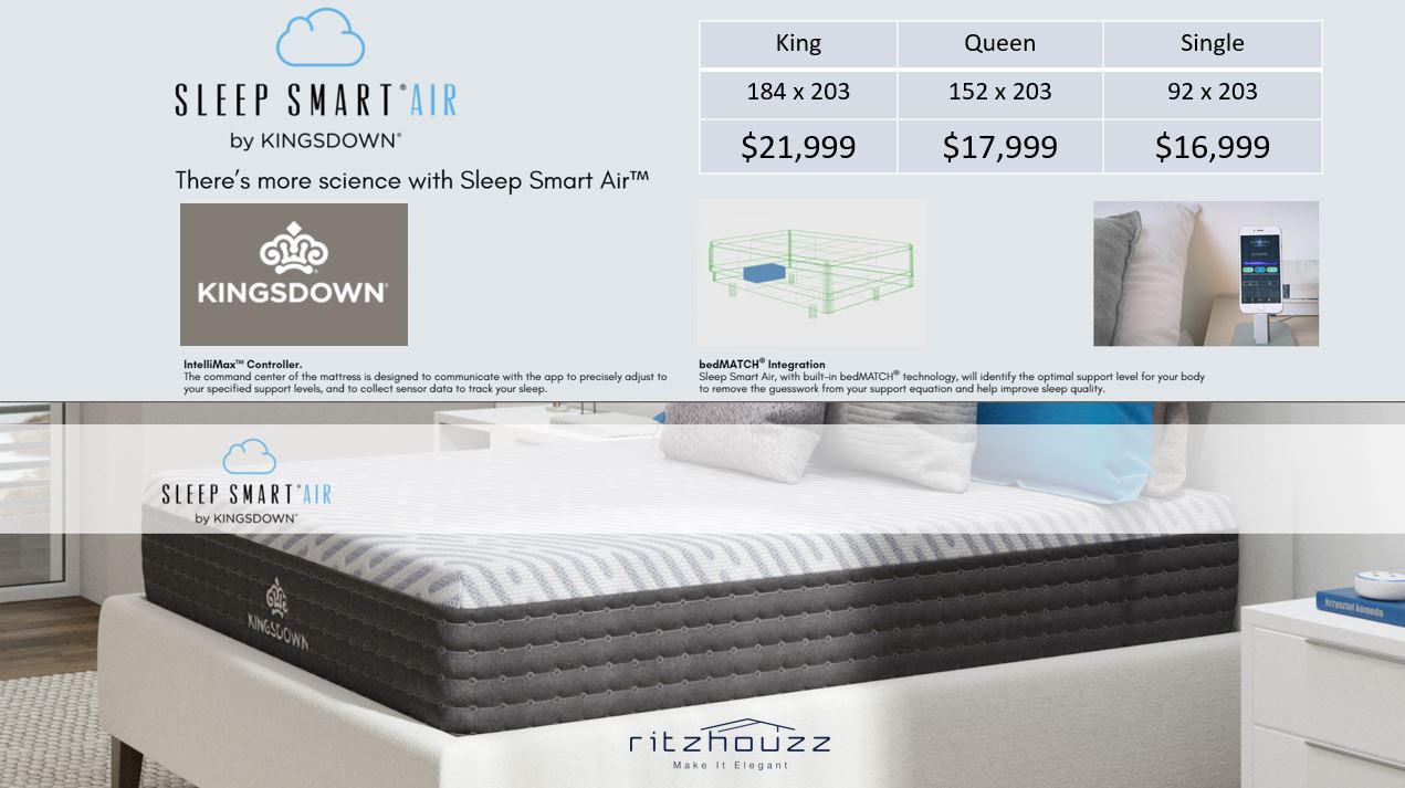 Kingsdown Sleep Smart Air The Epitome 31000. Fully Adjustable (Remote) Bed Base Collection With Smart Mattress. Everything You Need From Massage To Mattress Firmness Can Be Achieved In One Smart Bed.