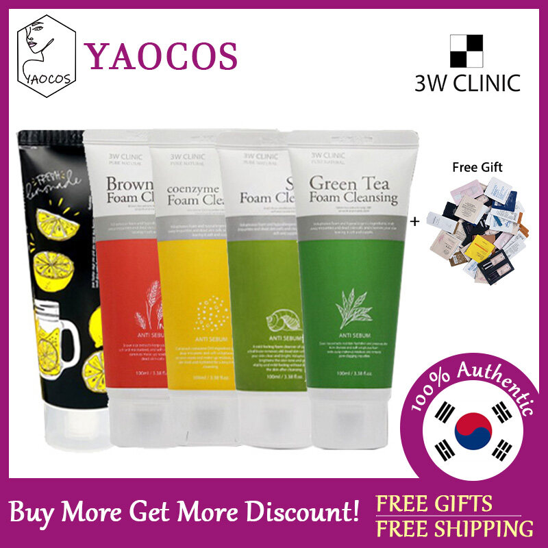[3W CLINIC] Vitamin C/Snail/Brown Rice/Green Tea/Coenzyme Q10 Foam Cleansing 100ml
