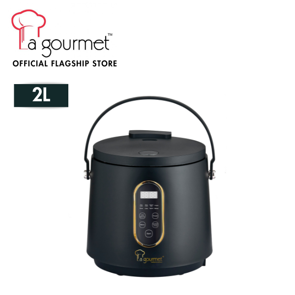 La Gourmet 2L Healthy Rice Cooker (Coal Black)