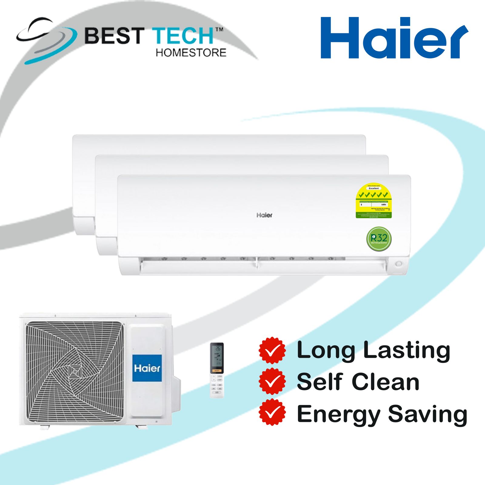 HAIER SYSTEM 3 INV 4U65/2xAS25+AS35 with Installation |SYSTEM 3